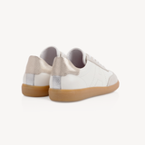 Isla: Off White, Silver & Gold Leather & Suede Trainers