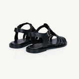 Kaia: Black Leather Gladiator Sandals
