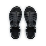 Kaia: Black Leather Gladiator Sandals