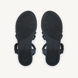 Kaia: Black Leather Gladiator Sandals