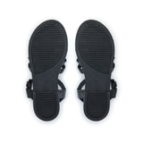 Kaia: Black Leather Gladiator Sandals