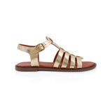 Kaia: Gold Leather Gladiator Sandals