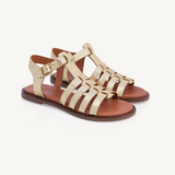 Kaia: Gold Leather Gladiator Sandals