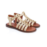 Kaia: Gold Leather Gladiator Sandals