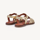 Kaia: Gold Leather Gladiator Sandals