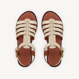 Kaia: Gold Leather Gladiator Sandals