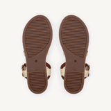 Kaia: Gold Leather Gladiator Sandals