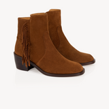 Lily: Tan Suede Fringe Ankle Boots - Coming Soon