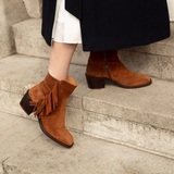 Lily: Tan Suede Fringe Ankle Boots - Coming Soon