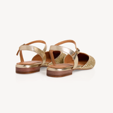 Loulou: Gold Glitter Pointed Flats