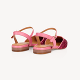 Loulou: Raspberry Glitter Pointed Flats