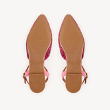 Loulou: Raspberry Glitter Pointed Flats