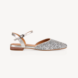 Loulou: Silver Glitter Pointed Flats