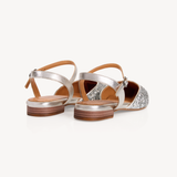 Loulou: Silver Glitter Pointed Flats