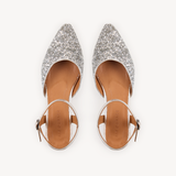 Loulou: Silver Glitter Pointed Flats