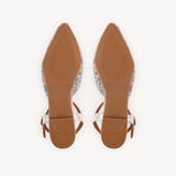 Loulou: Silver Glitter Pointed Flats