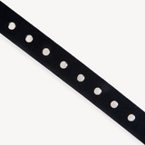 Nola: Black Suede Studded Skinny Belt