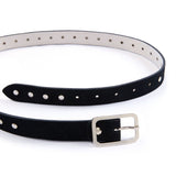 Nola: Black Suede Studded Skinny Belt