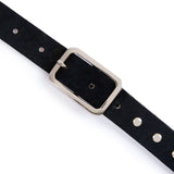 Nola: Black Suede Studded Skinny Belt