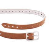 Nola: Tan Suede Studded Skinny Belt
