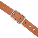 Nola: Tan Suede Studded Skinny Belt