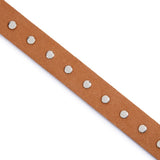Nola: Tan Suede Studded Skinny Belt