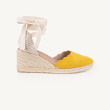 Paloma: Mustard Espadrille Wedges