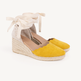 Paloma: Mustard Espadrille Wedges