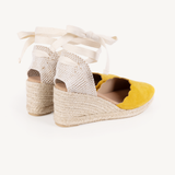 Paloma: Mustard Espadrille Wedges