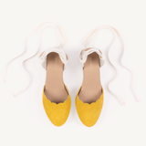 Paloma: Mustard Espadrille Wedges