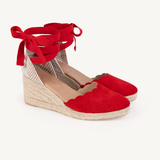 Paloma: Red Espadrille Wedges