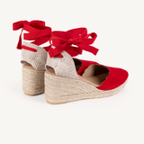 Paloma: Red Espadrille Wedges