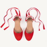 Paloma: Red Espadrille Wedges