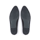 Poppy: Black Leather Woven Ballerinas