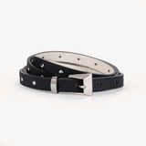 Rivoli: Black Leather Studded Belt