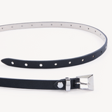 Rivoli: Black Leather Studded Belt