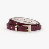 Rivoli: Burgundy Leather Studded Belt