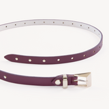 Rivoli: Burgundy Leather Studded Belt