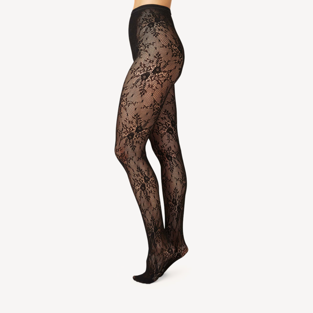 Rosa Lace Tights: Black
