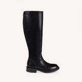 Sarenne: Black Leather Knee High Boots - Coming Soon