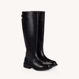 Sarenne: Black Leather Knee High Boots - Coming Soon