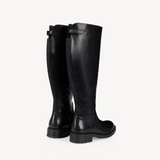 Sarenne: Black Leather Knee High Boots - Coming Soon