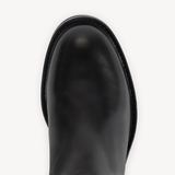 Sarenne: Black Leather Knee High Boots - Coming Soon
