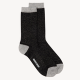 Selina Long Sparkly Socks: Black & Silver