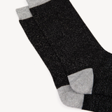 Selina Long Sparkly Socks: Black & Silver