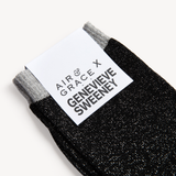Selina Long Sparkly Socks: Black & Silver