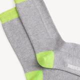 Selina Long Sparkly Socks: Grey & Neon Yellow