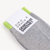 Selina Long Sparkly Socks: Grey & Neon Yellow