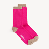 Selina Long Sparkly Socks: Pink & Camel