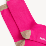 Selina Long Sparkly Socks: Pink & Camel